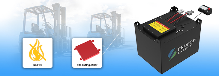 PROPOW lithium forklift batteries are engineered with an integrated fireproof enclosure and a comprehensive multi-protection system. Featuring advanced thermal management, short-circuit prevention, overcharge protection, and voltage stabilization, our batteries ensure maximum safety and reliability in demanding industrial environments. Built to meet stringent safety certifications, they provide peace of mind for heavy-duty operations while extending equipment lifespan through proactive hazard prevention.